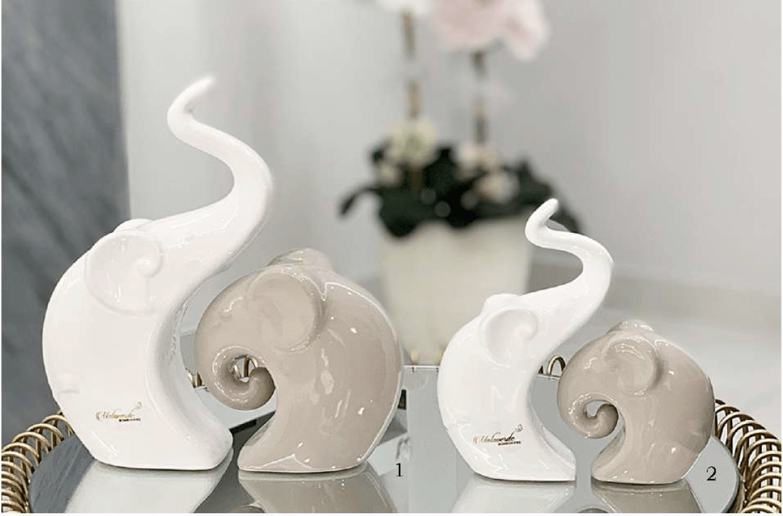 Portagioie In Ceramica A Forma Di Elefante / I Buoni Amici Sono Difficili Da Trovare... / Organizzatore / Collane, Anelli, Orecchini / Confezione Regalo - Italia