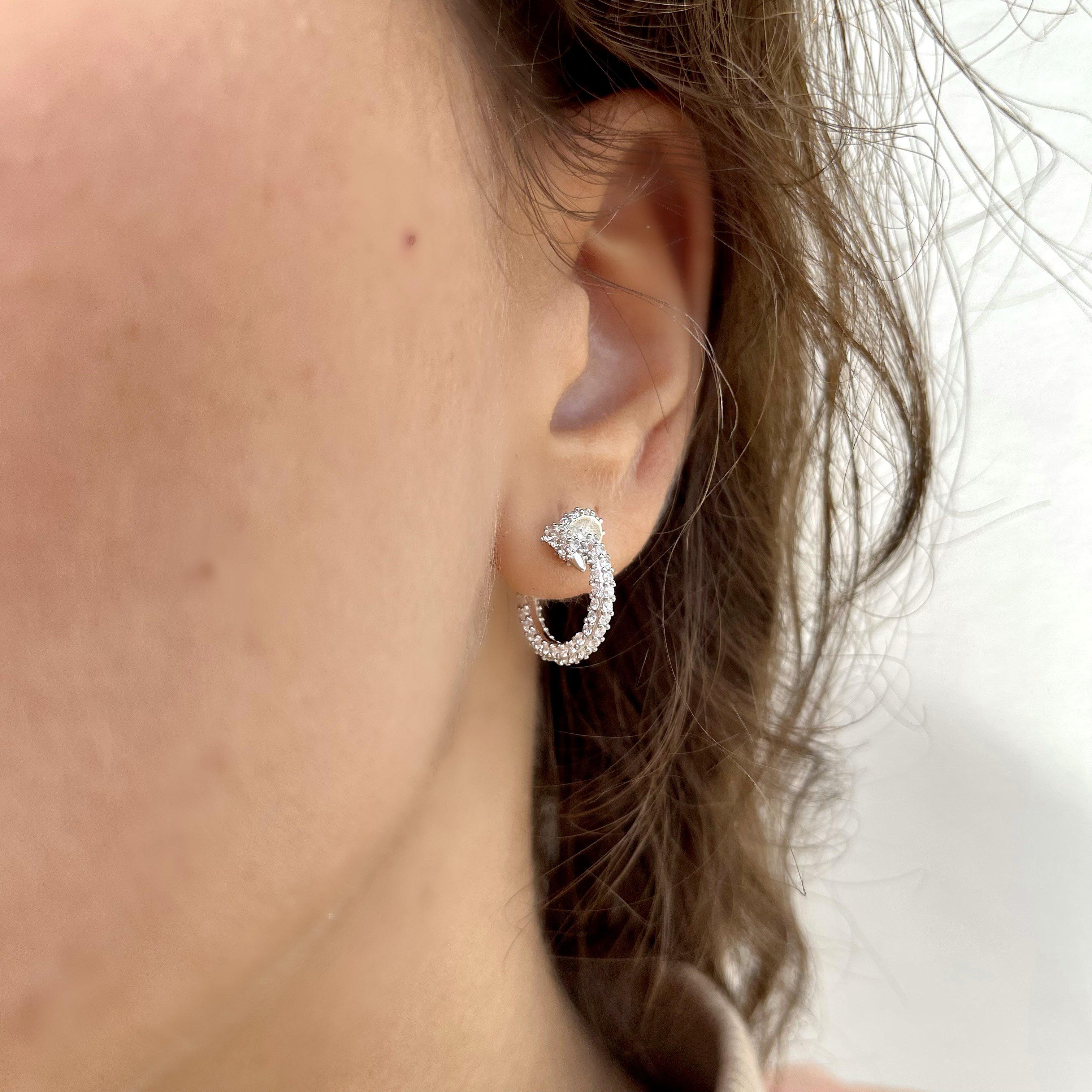 Orecchini Pantera con Pavé di Zirconi - Paci Gioielli Orecchini Pantera con Pavé di Zirconi - Paci Gioielli