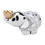 Elefantino portafortuna argento con cuore oro - Soffio Jewels