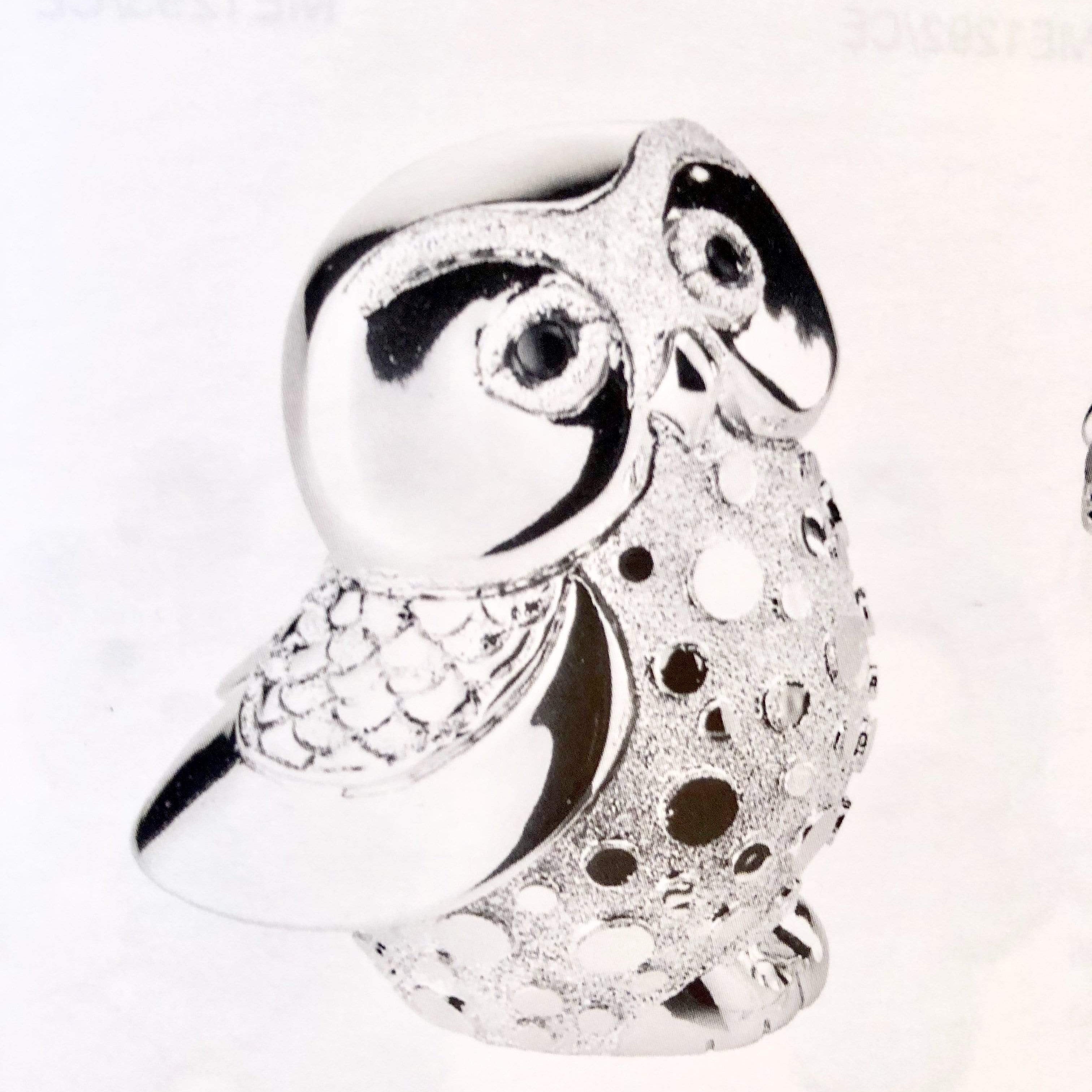 Gufetto portafortuna argento con bolle - Soffio Jewels