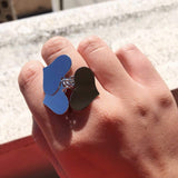 Anello a 3 cuori pendenti grandi - Soffio Jewels