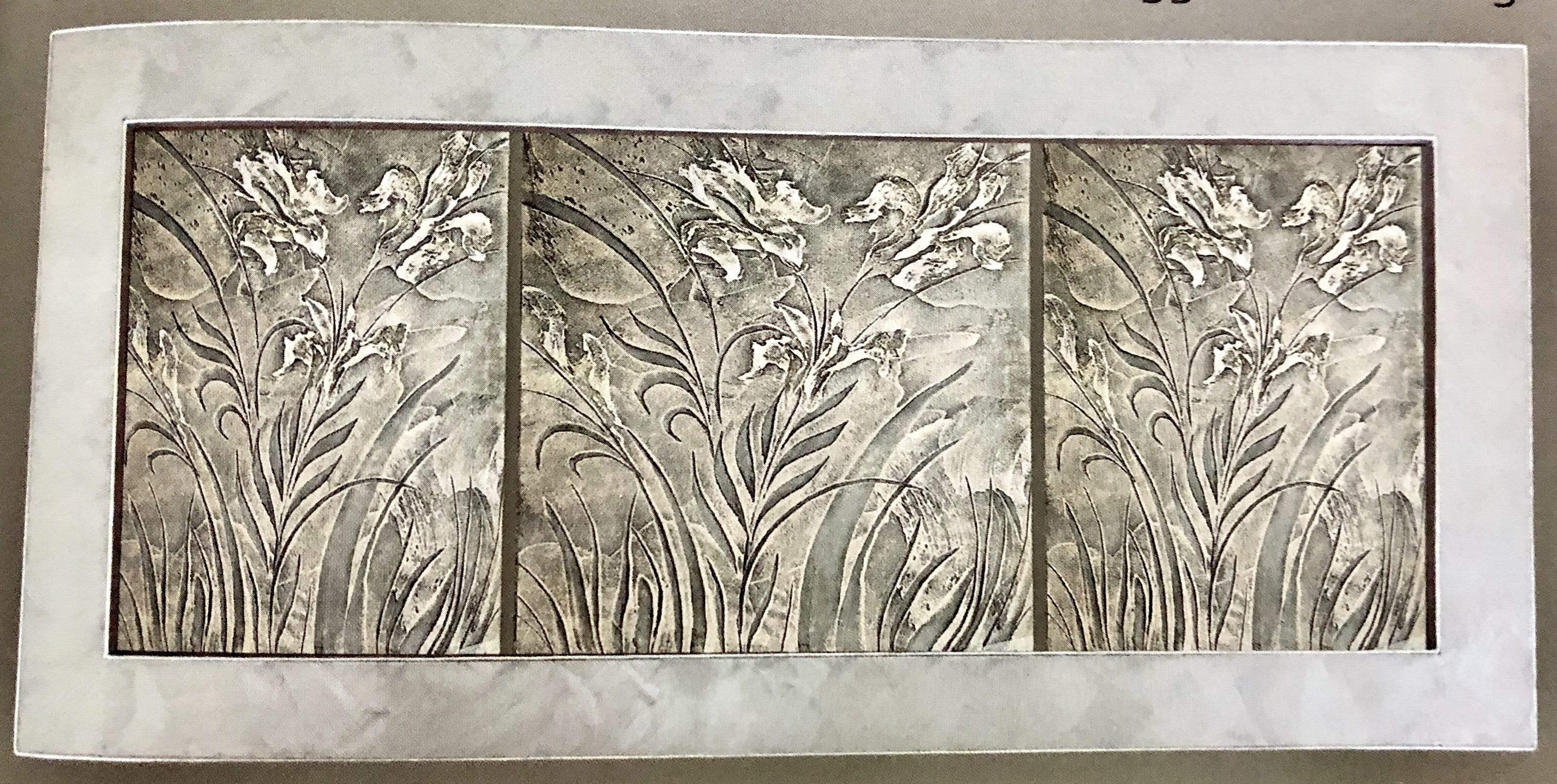 Quadro in ecopelle con fiori in argento - Soffio Jewels