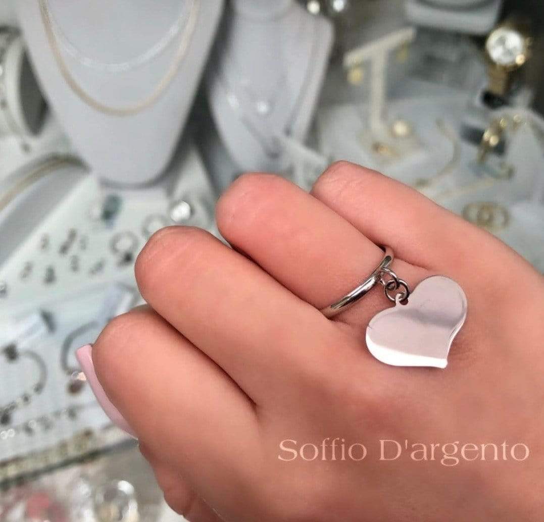 Anello con cuore pendente - Soffio Jewels