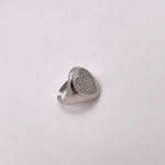 Anello chevalier cuore zirconato - Soffio Jewels