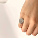 Anello chevalier cuore zirconato - Soffio Jewels