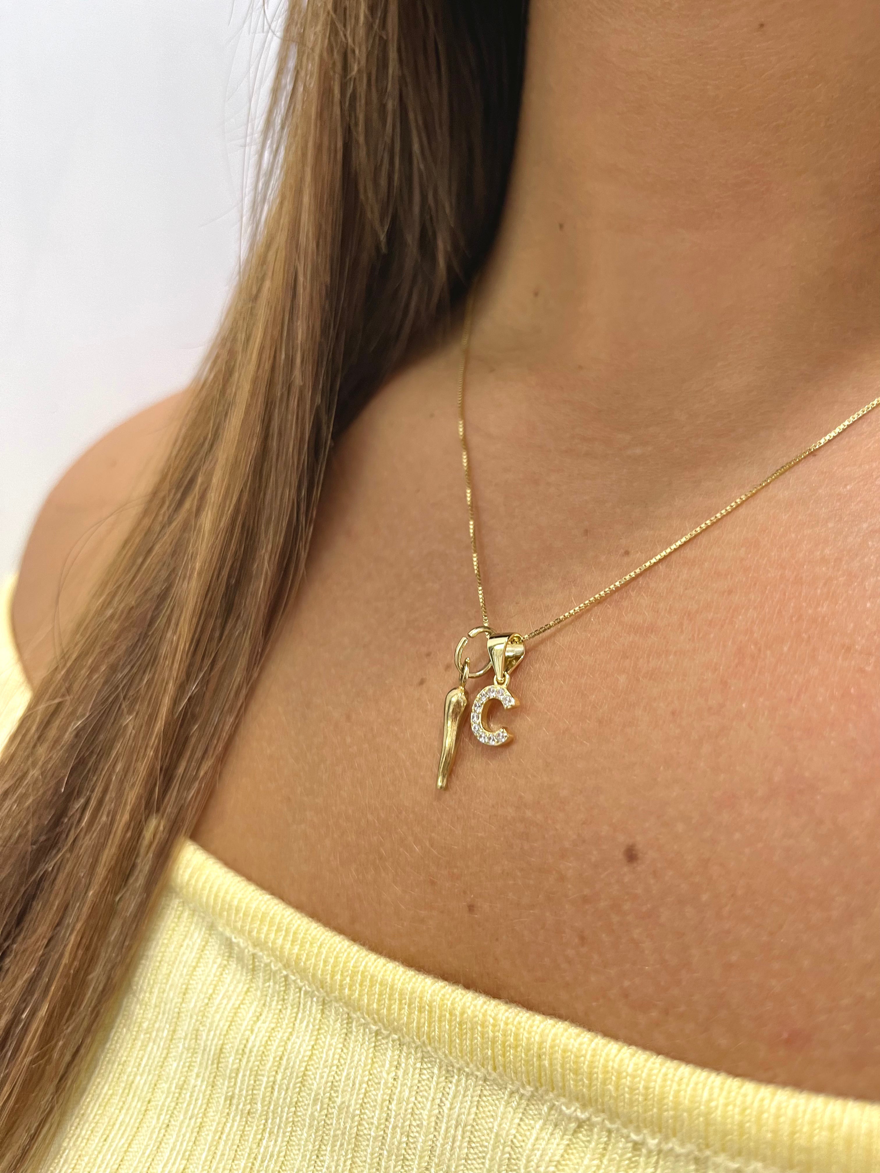 Collana Personalizzata con Pietra Portafortuna, Placcata in Collana Personalizzata con Pietra Portafortuna, Placcata in