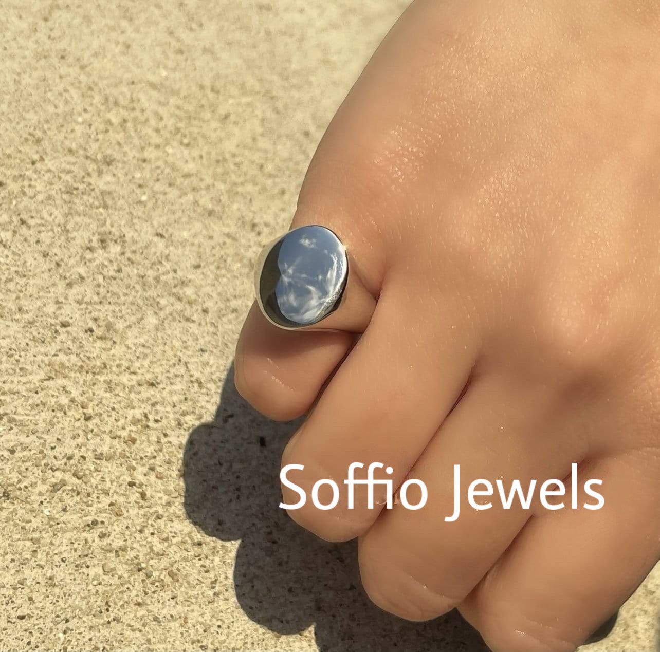Anello chevalier ovale - Soffio Jewels