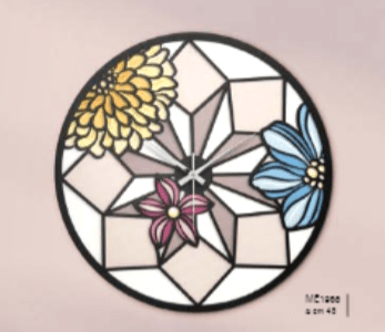 Orologio fiori mosaico da parete - Soffio Jewels